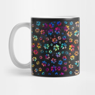 Colorful Paw Print Pattern Mug